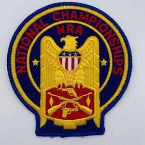 NRA National Championships Patch Large Red White Blue Gold 1970's Vintage